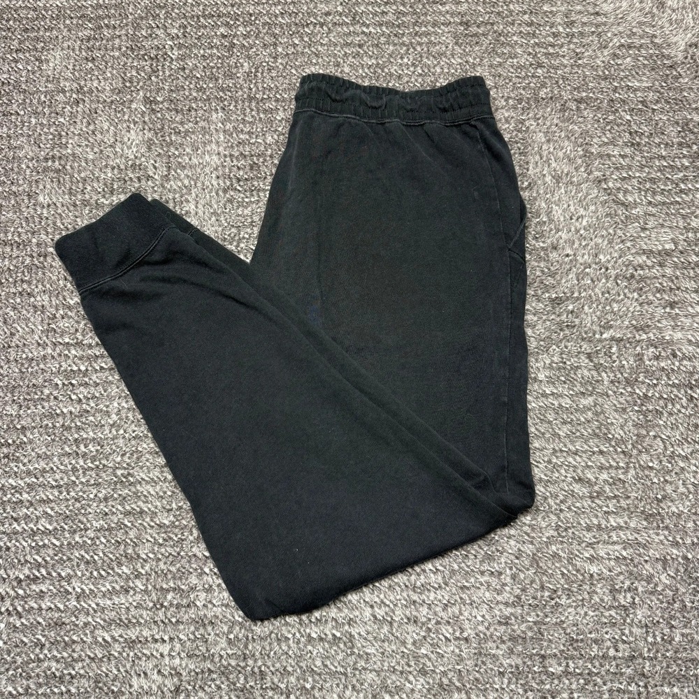 Nike Mens Jogger Sweatpants Size L Black Ribbed Athletic Lounge Pants